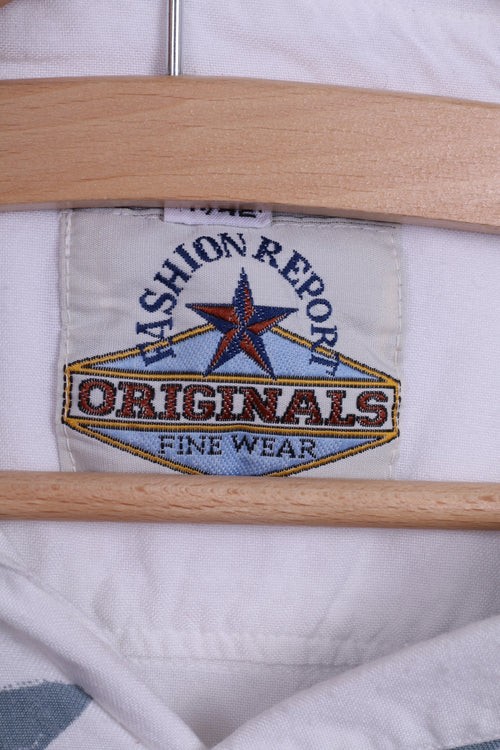 C&amp;A Originals Chemise décontractée L Homme Blanc Graphique Manches Courtes Fine Wear Été