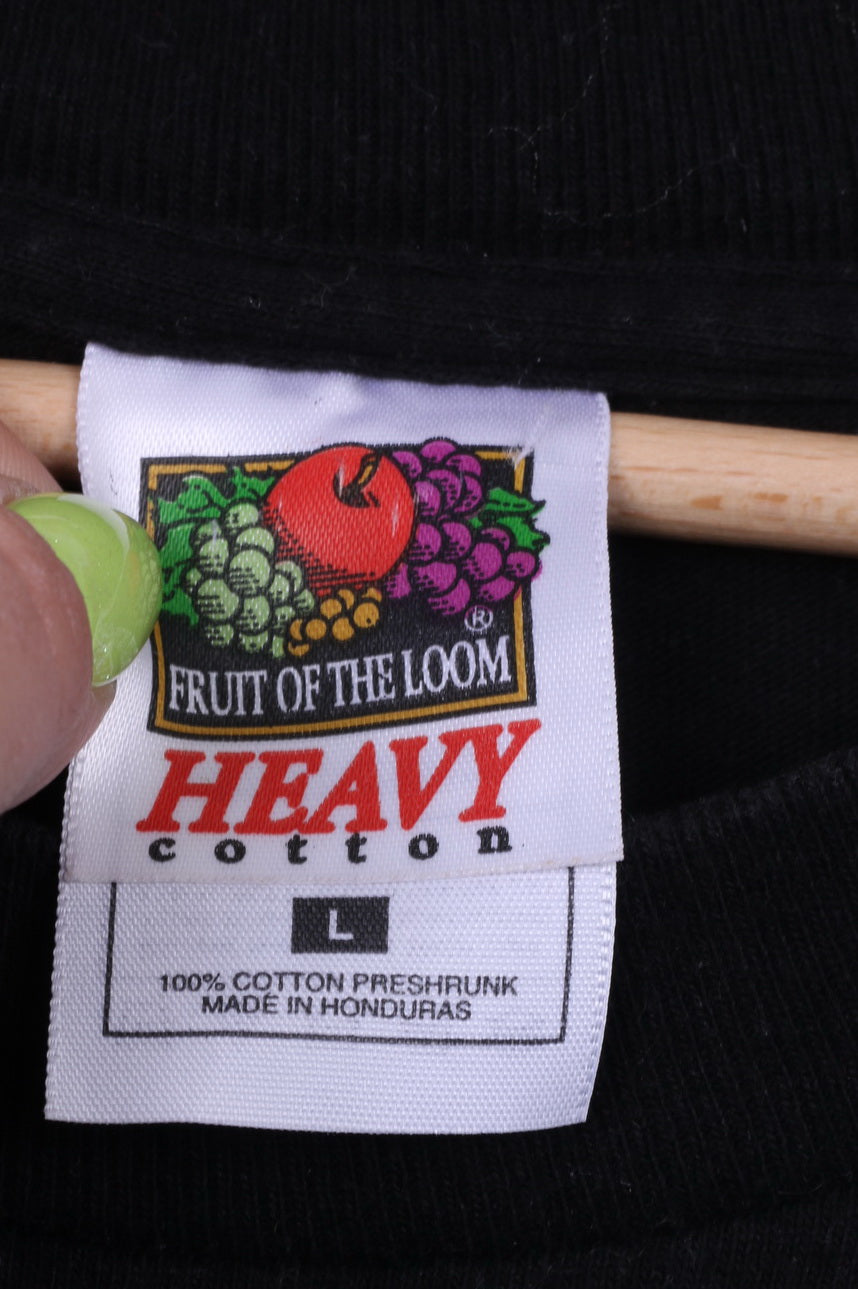 Fruit Of the Loom Mens L Graphic Shirt Black Cotton New England Black Hair Expo Platinum 2000