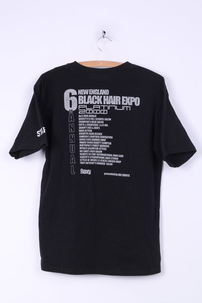 Fruit Of the Loom Mens L Graphic Shirt Black Cotton New England Black Hair Expo Platinum 2000