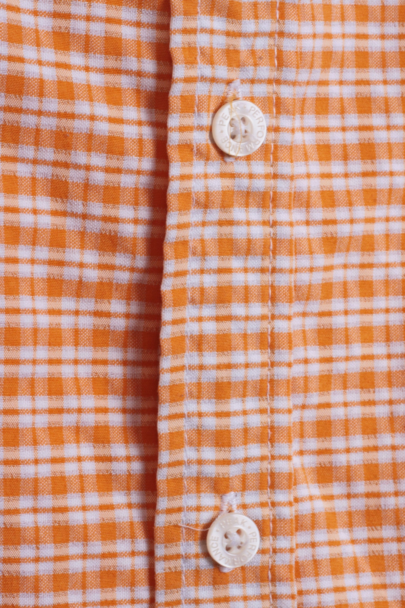 Peak Performance Womens S Outdoor Shirt Check Orange Sweden Short Sleeve - RetrospectClothes