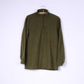 Four Seasons Womens L Fleece Top Green Zip Neck Sweatshirt Casual Top