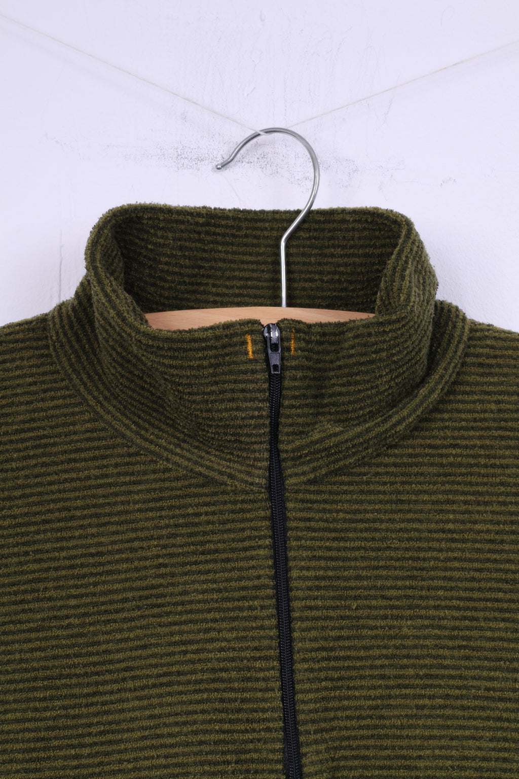 Four Seasons Womens L Fleece Top Green Zip Neck Sweatshirt Casual Top