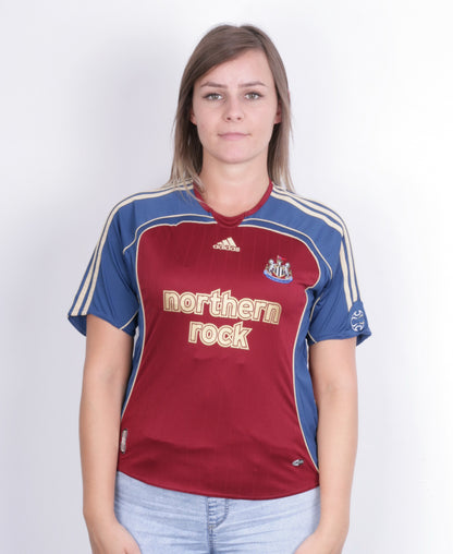 Adidas Womens M Shirt Newcastle United Short Sleeve Maroon Northern Rock Football - RetrospectClothes