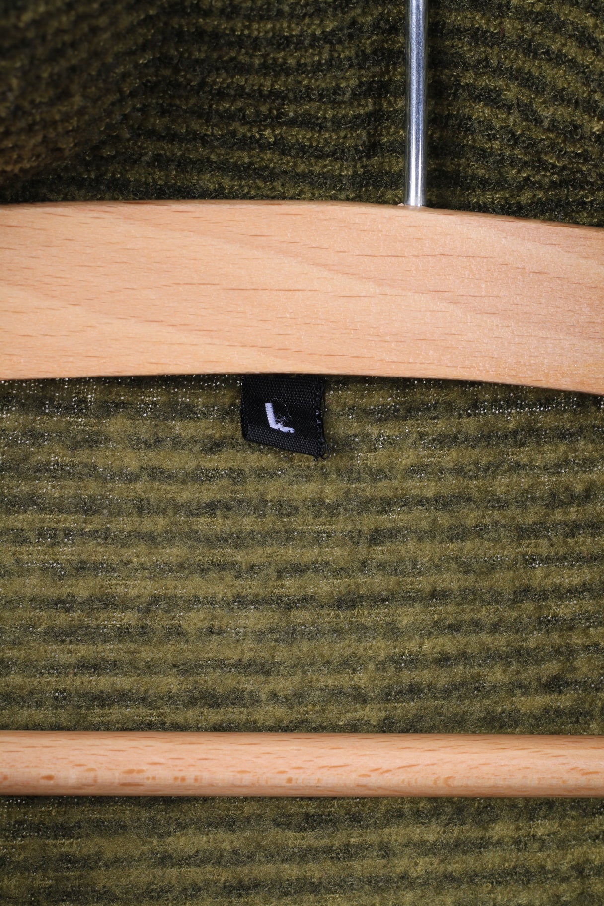Four Seasons Womens L Fleece Top Green Zip Neck Sweatshirt Casual Top