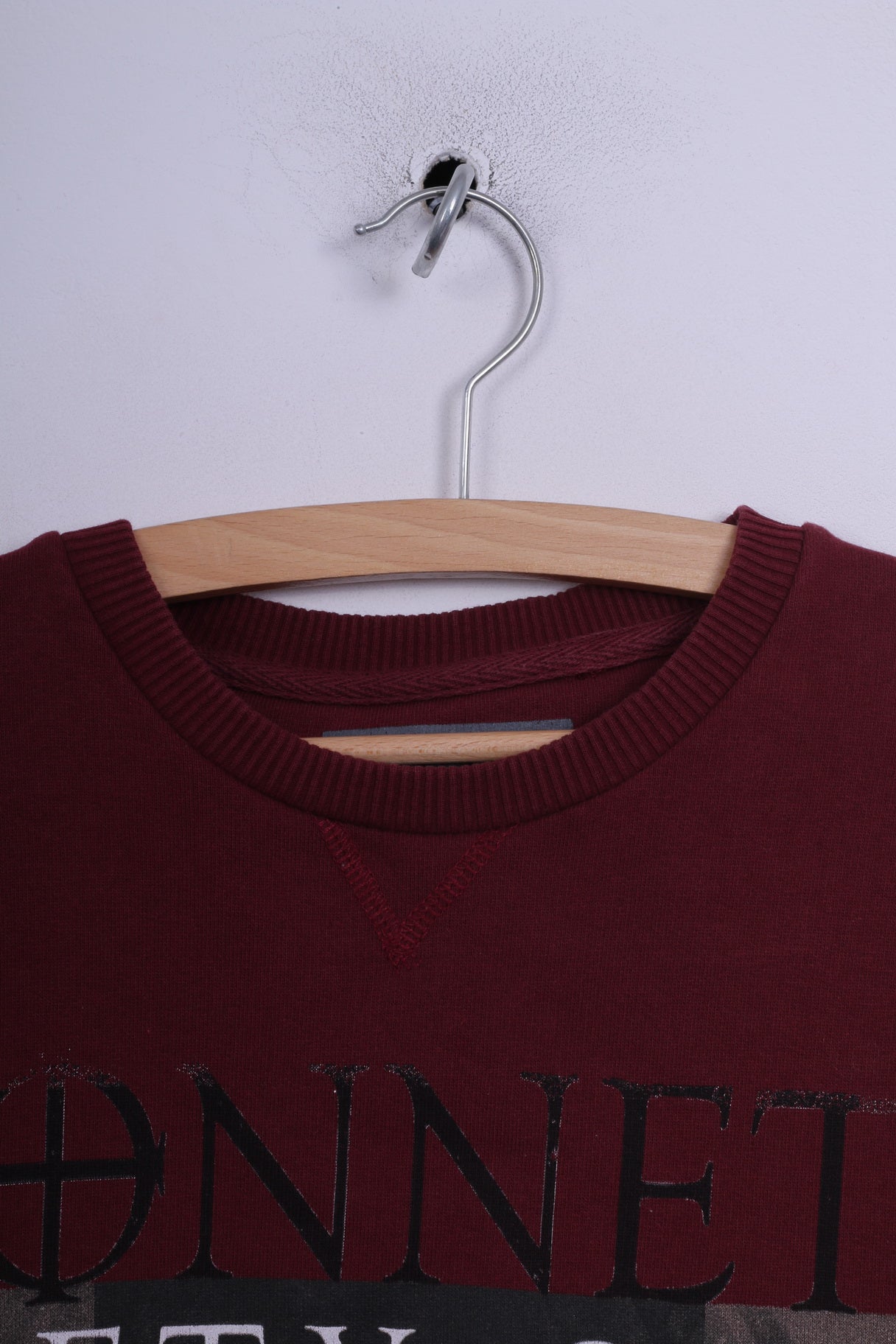 Sonneti Womens L Sweatshirt Jumper Cotton Maroon Graphic Jumper Crew Neck Fifty One