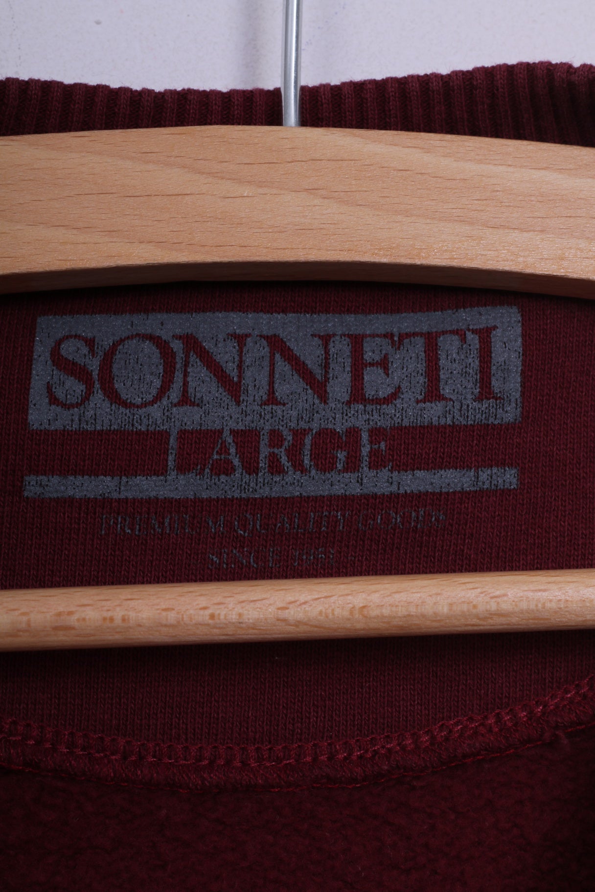 Sonneti Womens L Sweatshirt Jumper Cotton Maroon Graphic Jumper Crew Neck Fifty One