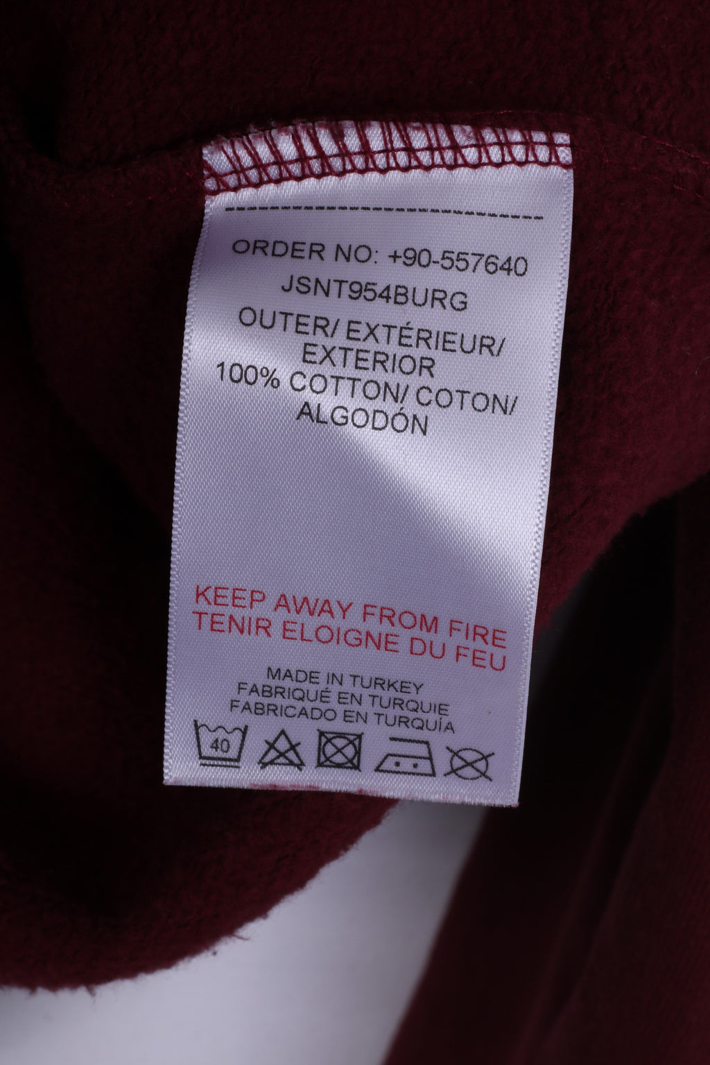 Sonneti Womens L Sweatshirt Jumper Cotton Maroon Graphic Jumper Crew Neck Fifty One