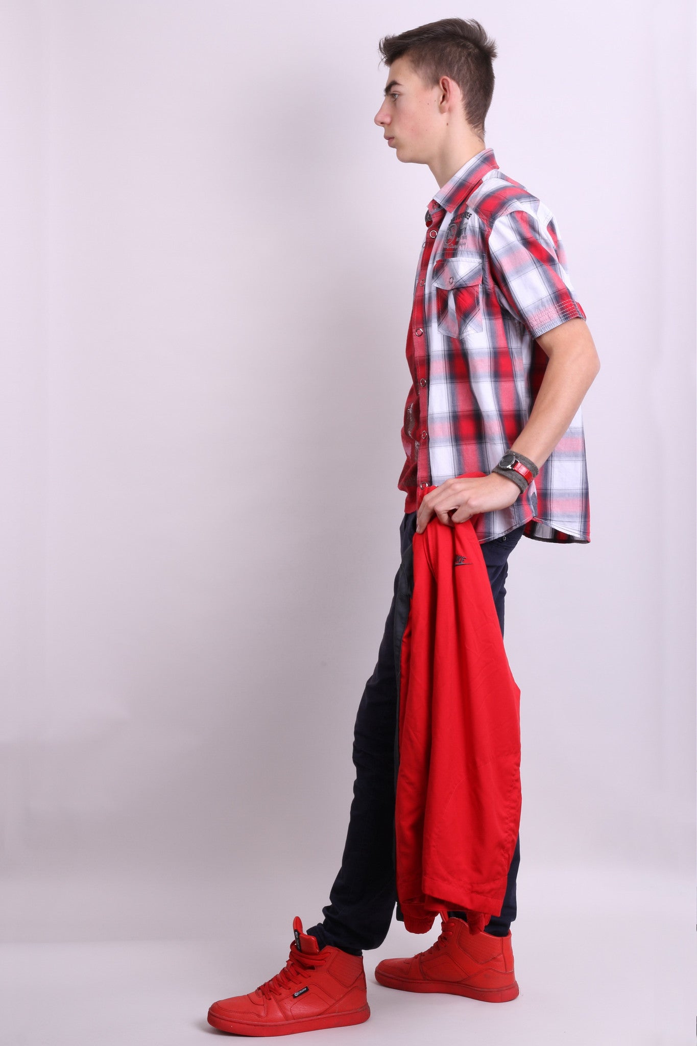 Tom Tompson Mens S Casual Shirt Check Motocross Cotton - RetrospectClothes