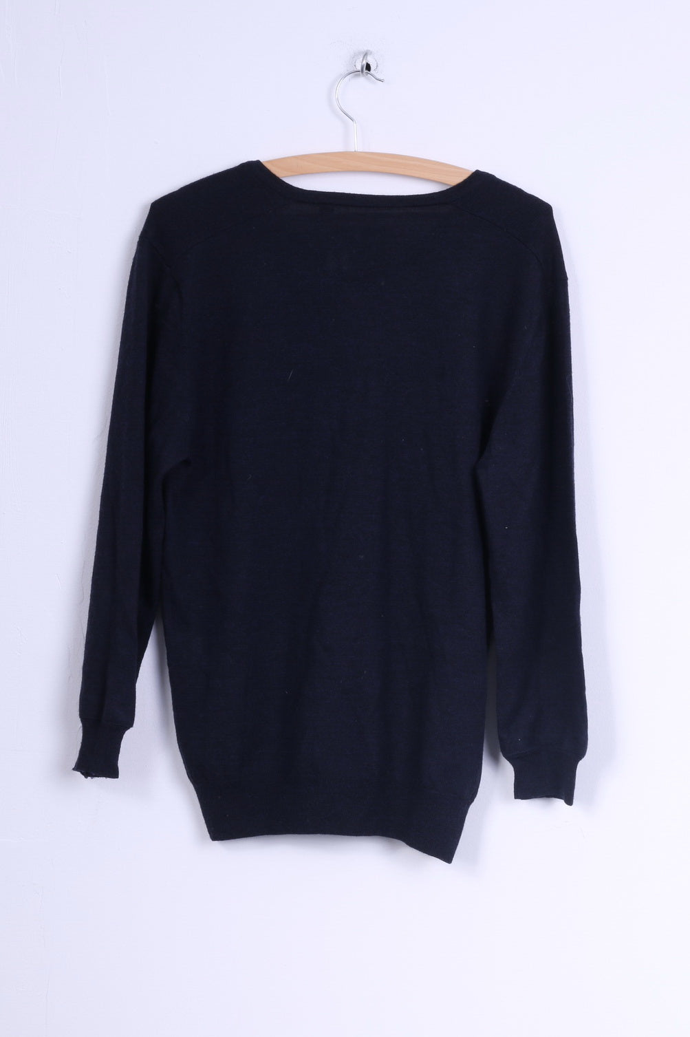 CR Clothing Australia Mens S Jumper Navy Wool Merino V Neck Lightweight Sweater