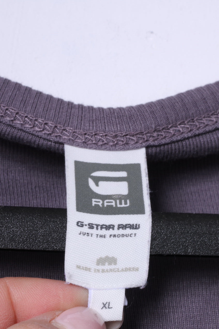 G-Star Raw Mens XL Long Sleeved Shirt Grey Stretch Cotton Radar Granddad Top