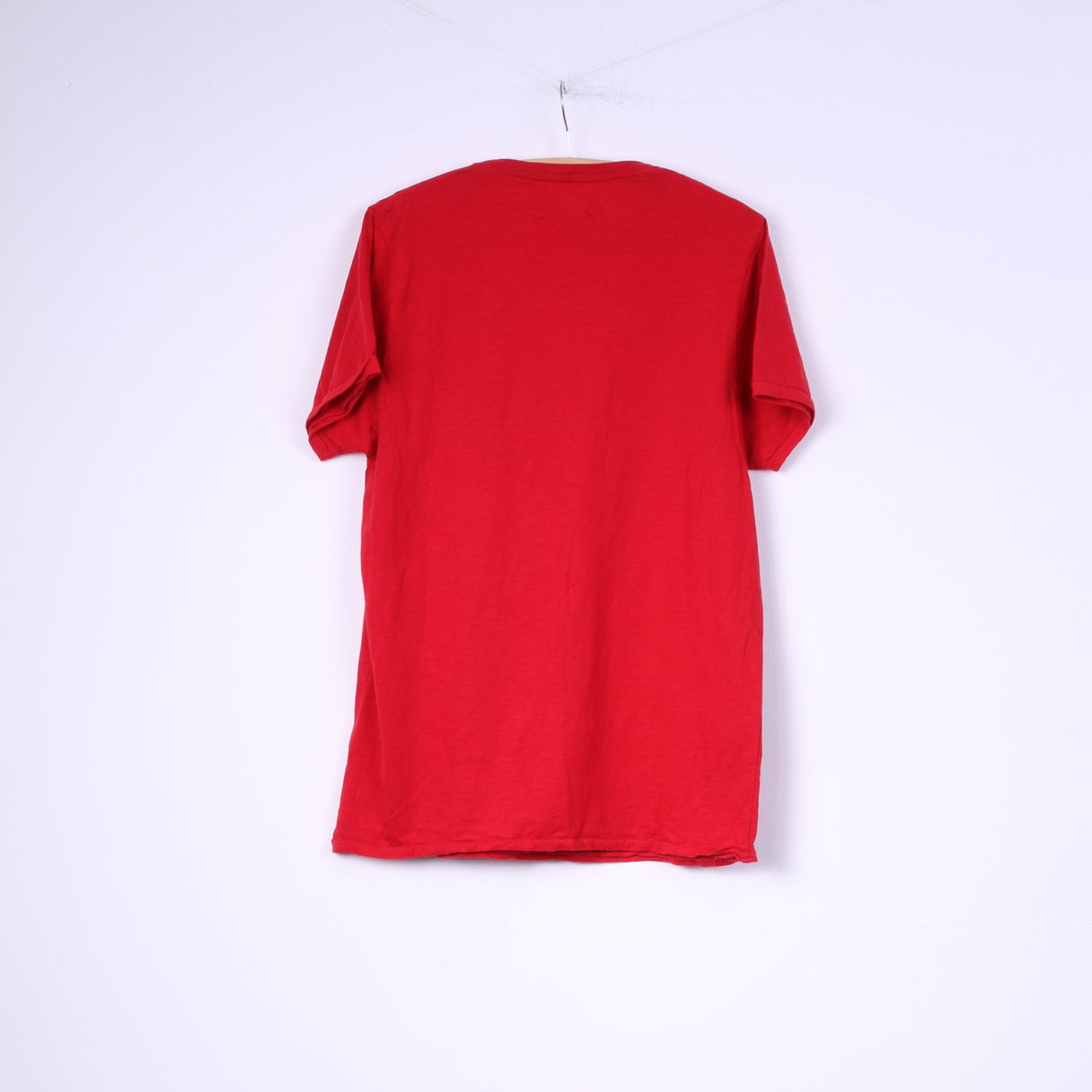 T-shirt da uomo Helly Hansen L, girocollo grafico, top rosso in cotone, grande logo 