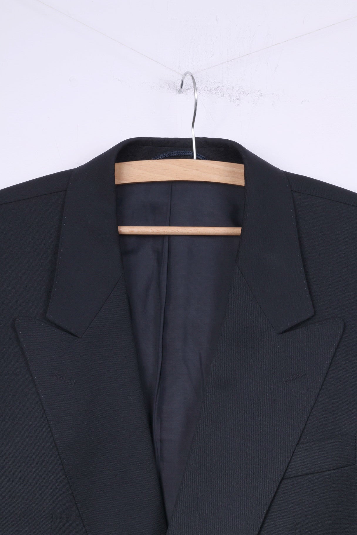 Roy Robson Giacca doppiopetto nera da uomo 42 M Blazer in misto lana 