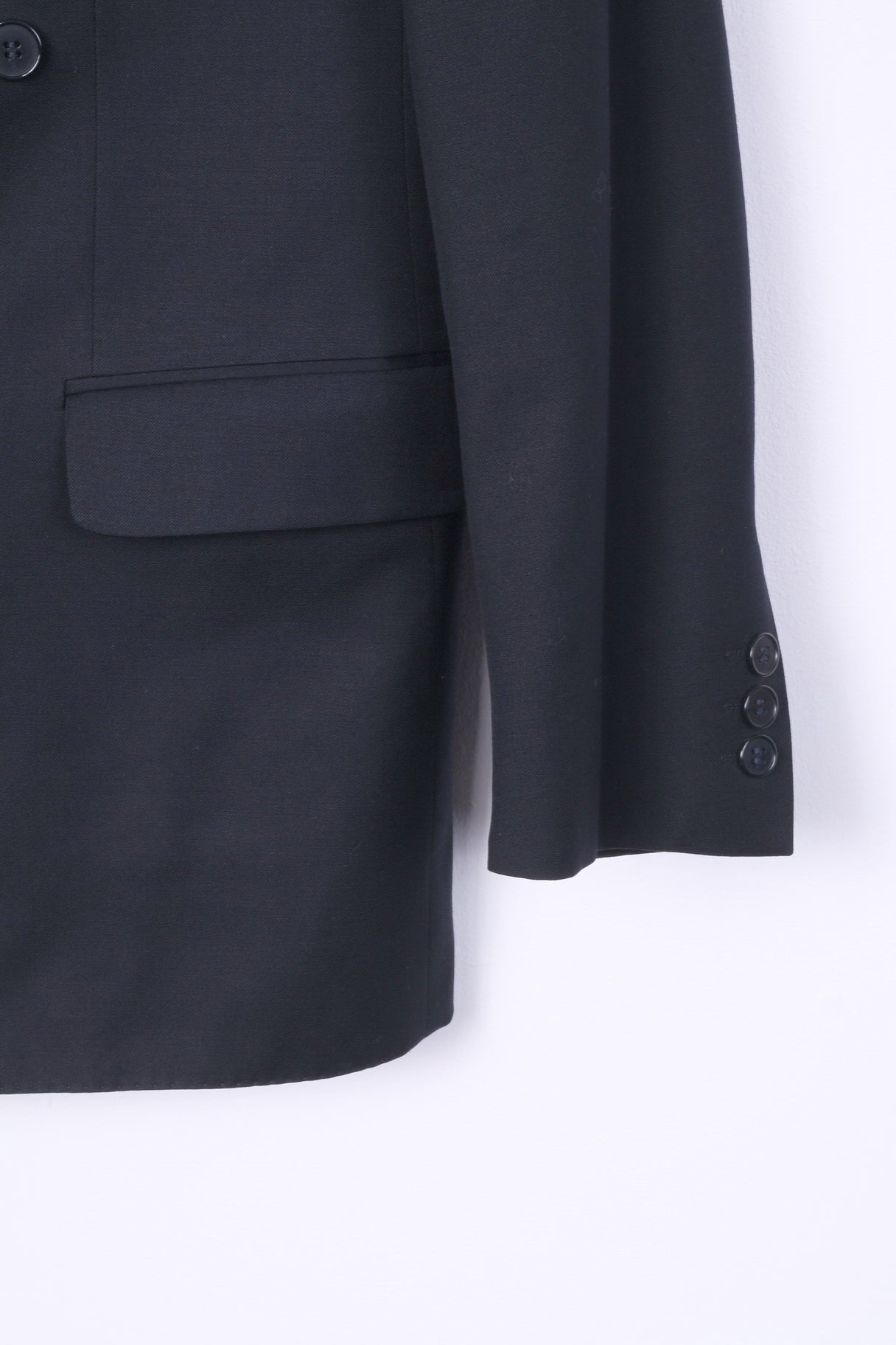 Roy Robson Giacca doppiopetto nera da uomo 42 M Blazer in misto lana 