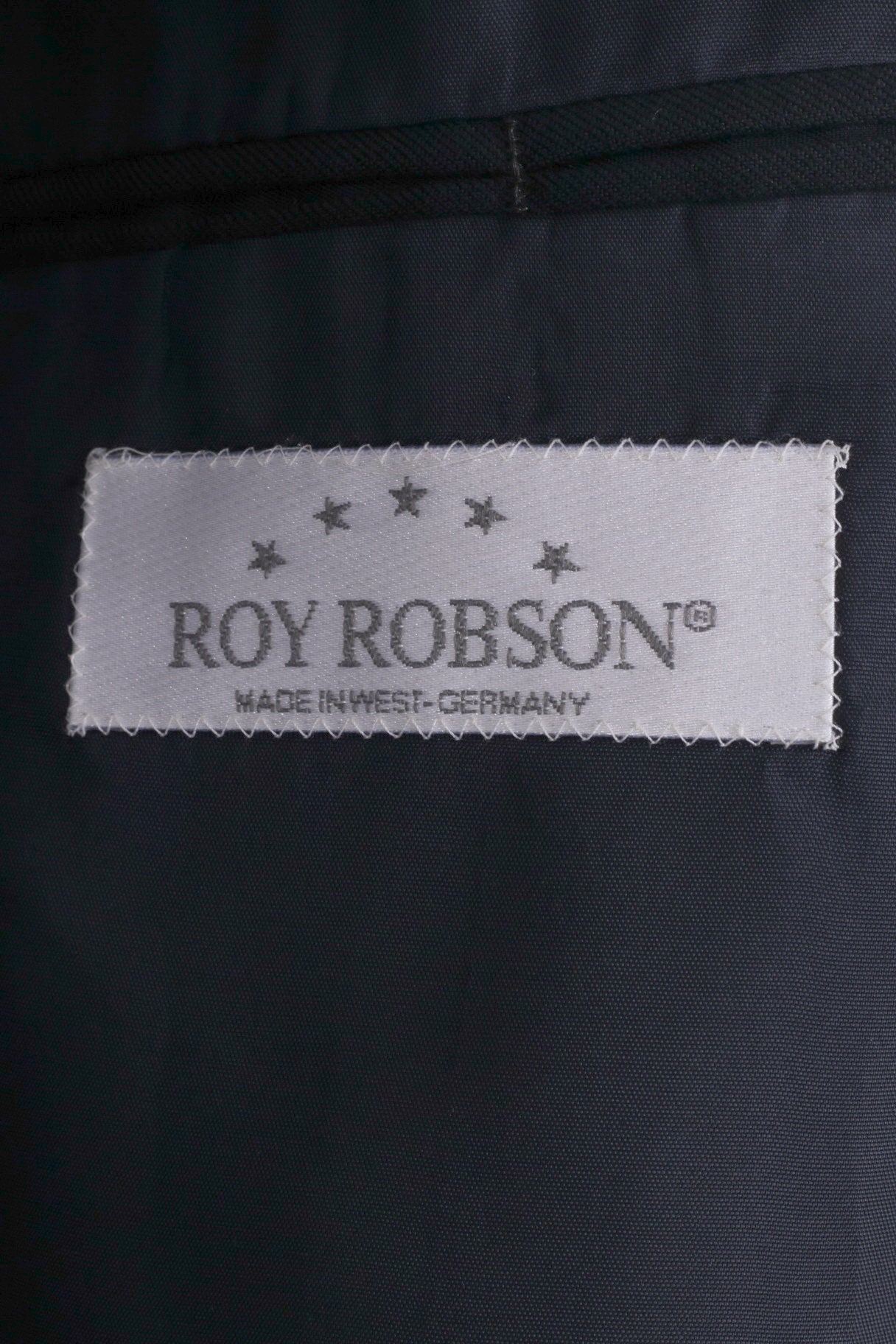 Roy Robson Mens 42 M Blazer Wool Blend Black Double Breasted Jacket