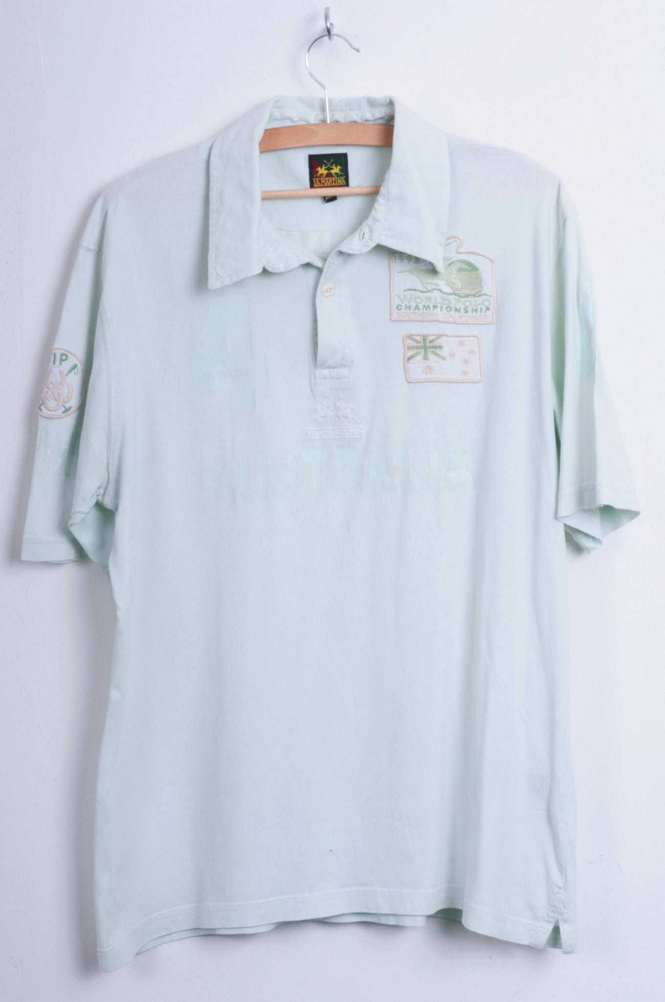 La Martina Mens 2XL Polo Shirt Australia Mint Cotton Top - RetrospectClothes