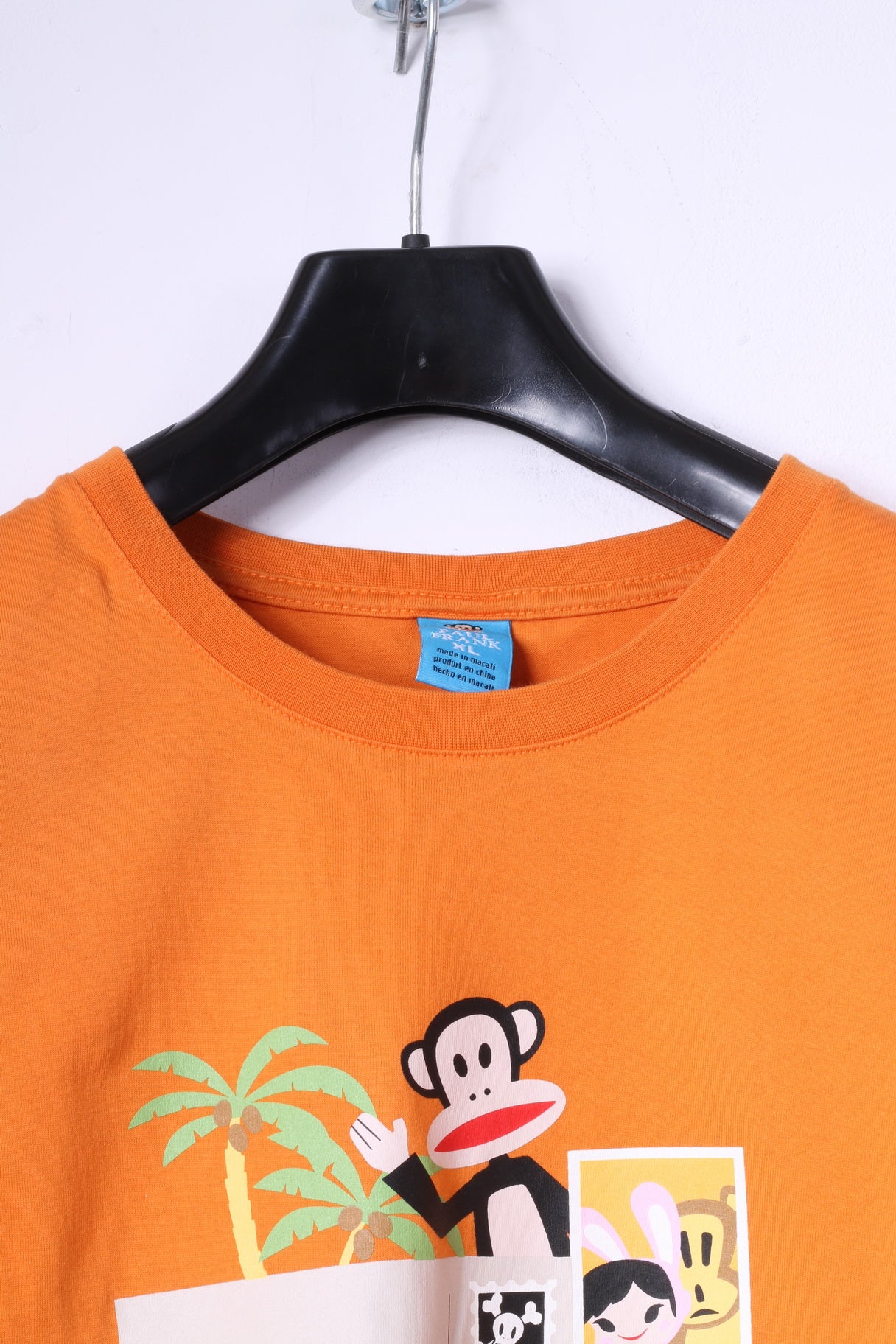 Paul Frank Boys XL 14 Age T-Shirt Orange Graphic Holiday Card Funny Top