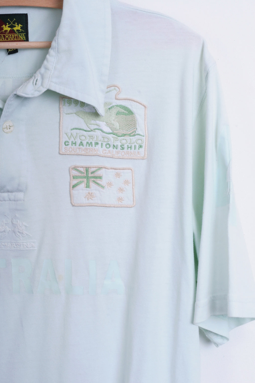 La Martina Mens 2XL Polo Shirt Australia Mint Cotton Top - RetrospectClothes
