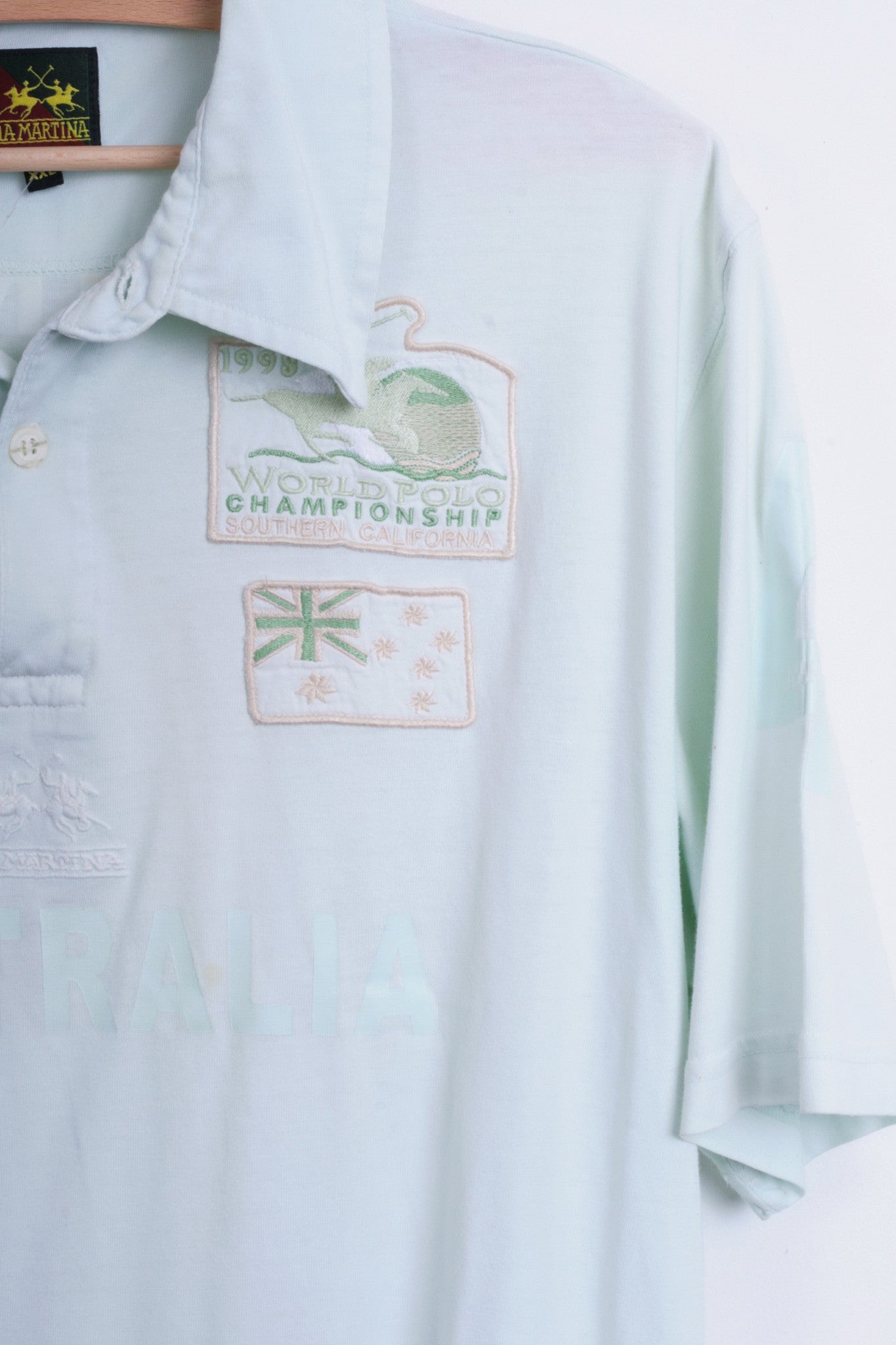 La Martina Mens 2XL Polo Shirt Australia Mint Cotton Top - RetrospectClothes