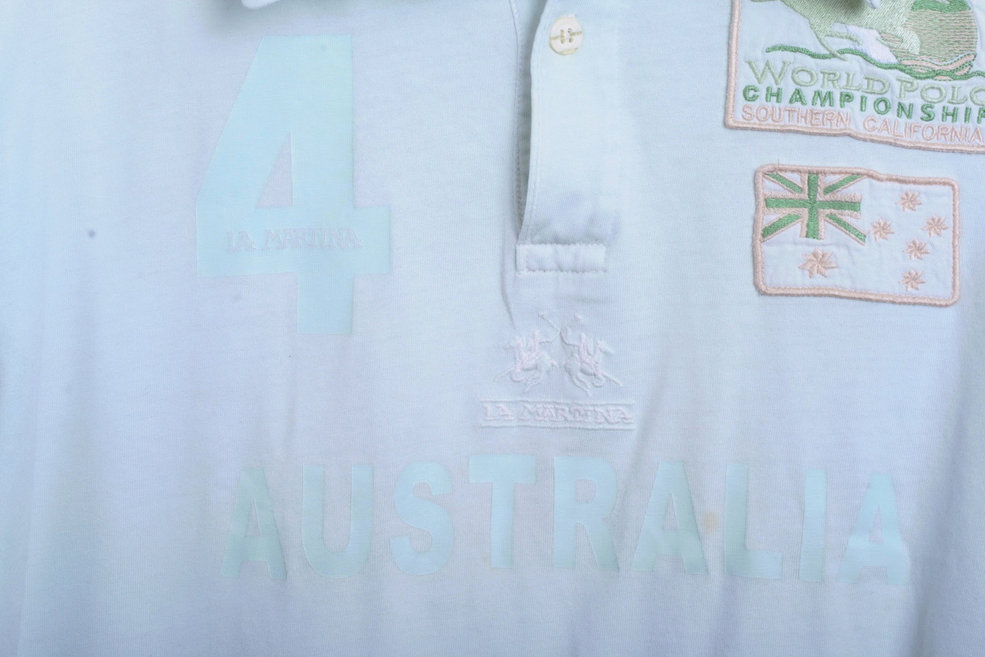 La Martina Mens 2XL Polo Shirt Australia Mint Cotton Top - RetrospectClothes