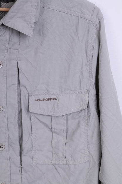 CRAGHOPPERS Chemise décontractée pour homme Beige avec boutons détaillés