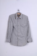 CRAGHOPPERS Mens S Casual Shirt Top Beige Detailed Buttons