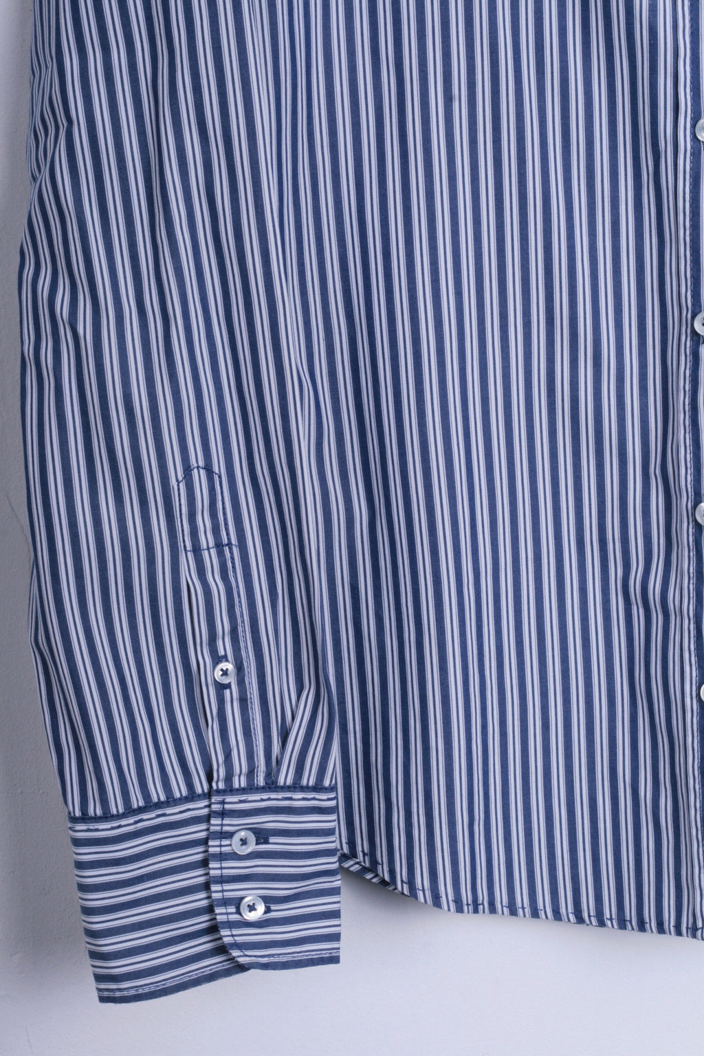 Marc O'Polo Womens 40 L Casual Shirt Striped Cold Blue Unique Cotton - RetrospectClothes