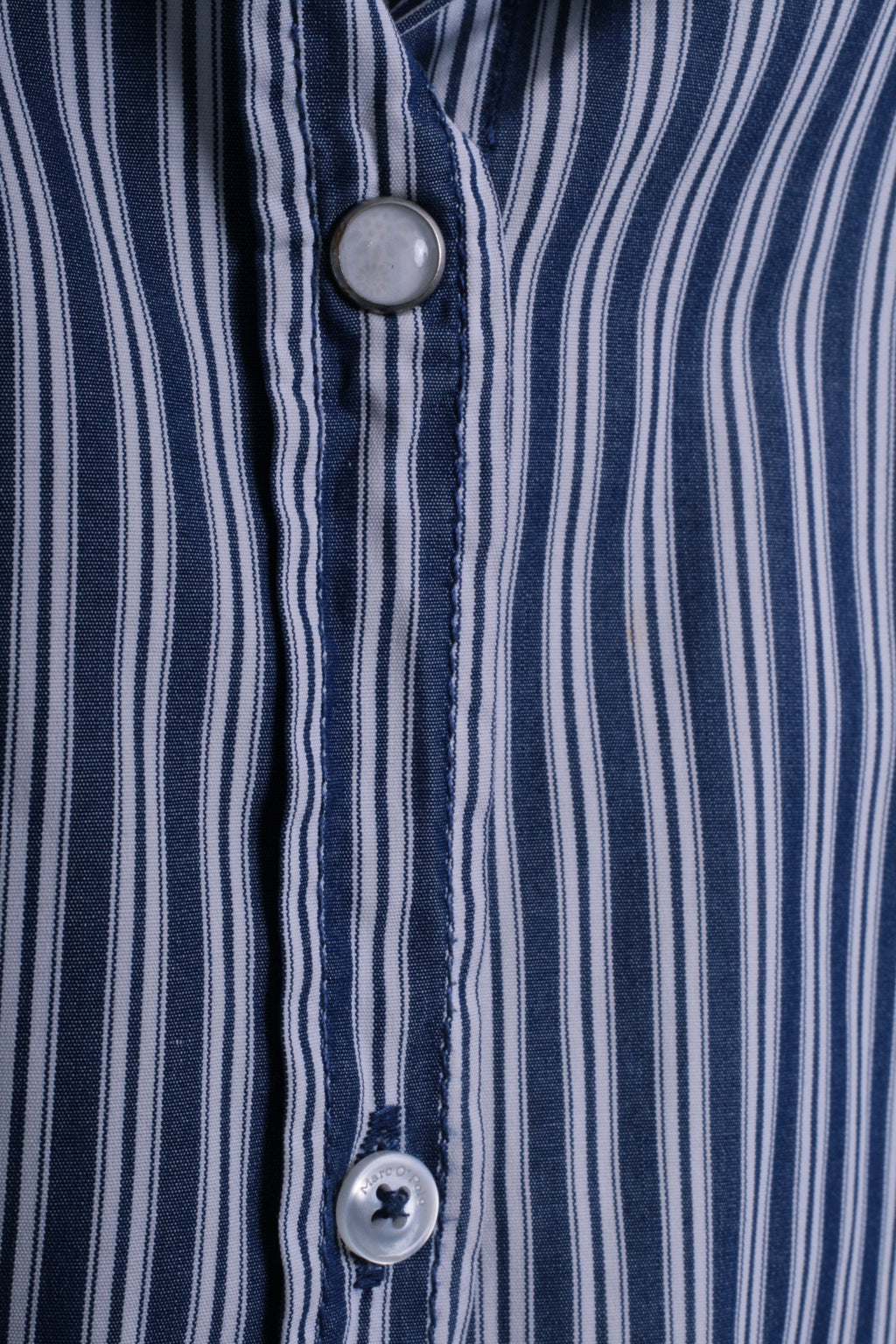 Marc O'Polo Womens 40 L Casual Shirt Striped Cold Blue Unique Cotton - RetrospectClothes