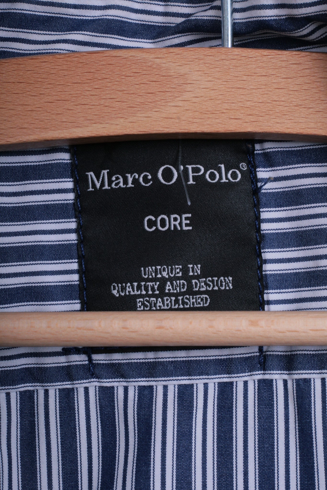Marc O'Polo Womens 40 L Casual Shirt Striped Cold Blue Unique Cotton - RetrospectClothes