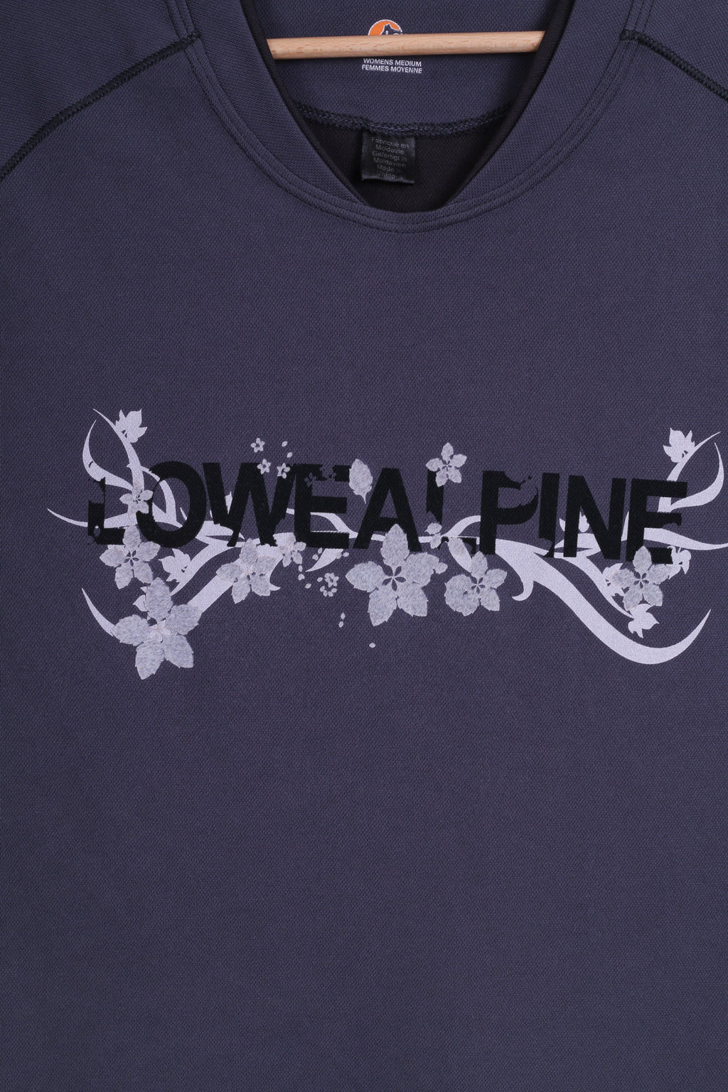 Maglietta Lowe Alpine da donna M, grigia, per esterni, con grafica, scollo a V