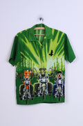 Camicia casual All Things Boys 10 anni con grafica verde per cani, manica corta