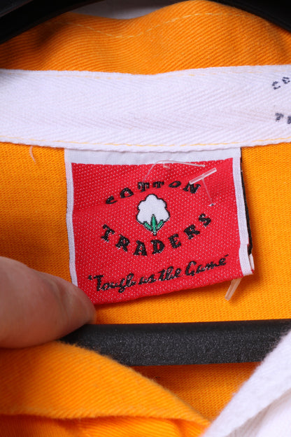 Polo da uomo L di Cotton Traders arancione 100% cotone Australia Rugby Top