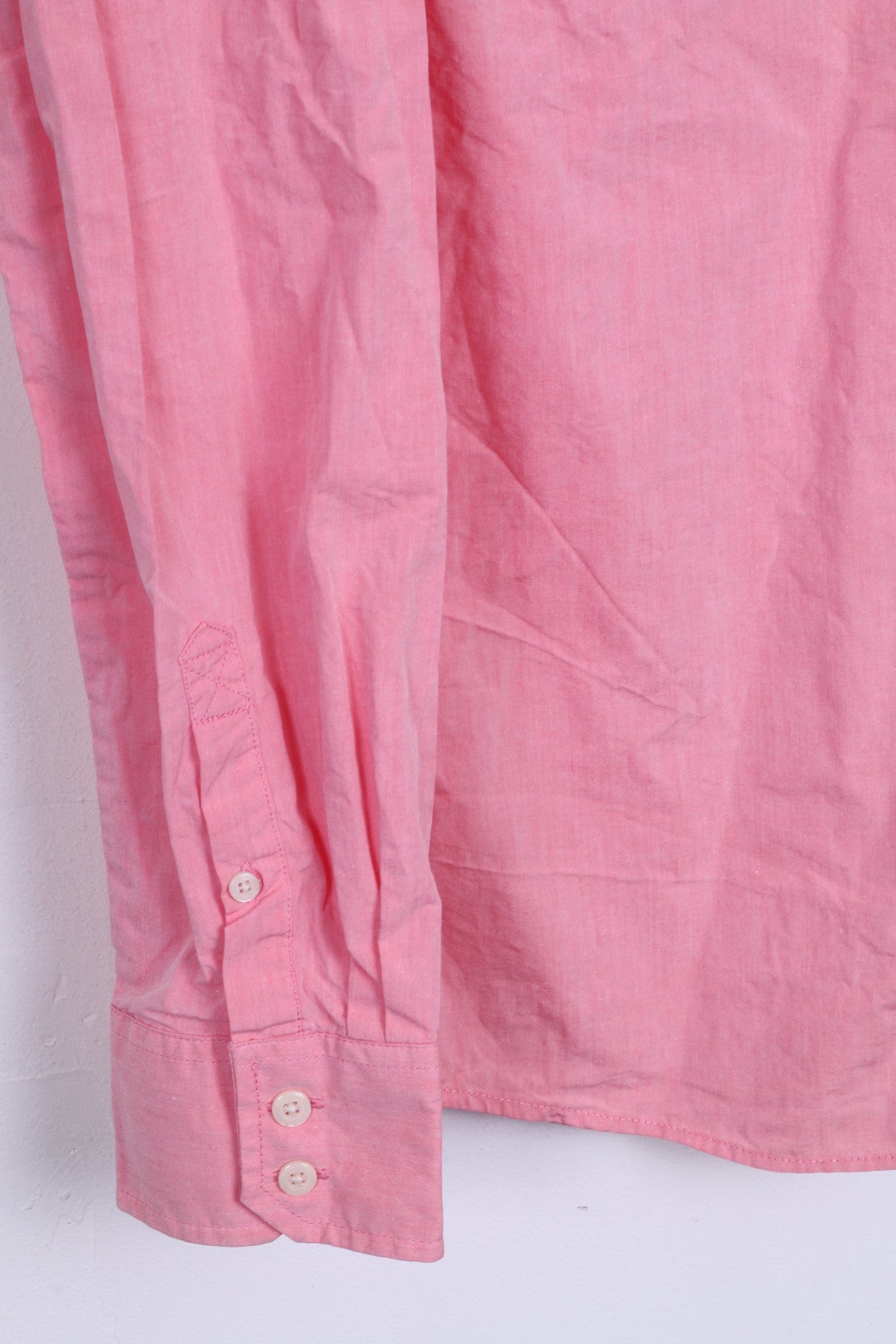 STANGATA Mens L Casual Shirt Button Down Collar Pink Federazione Terntino