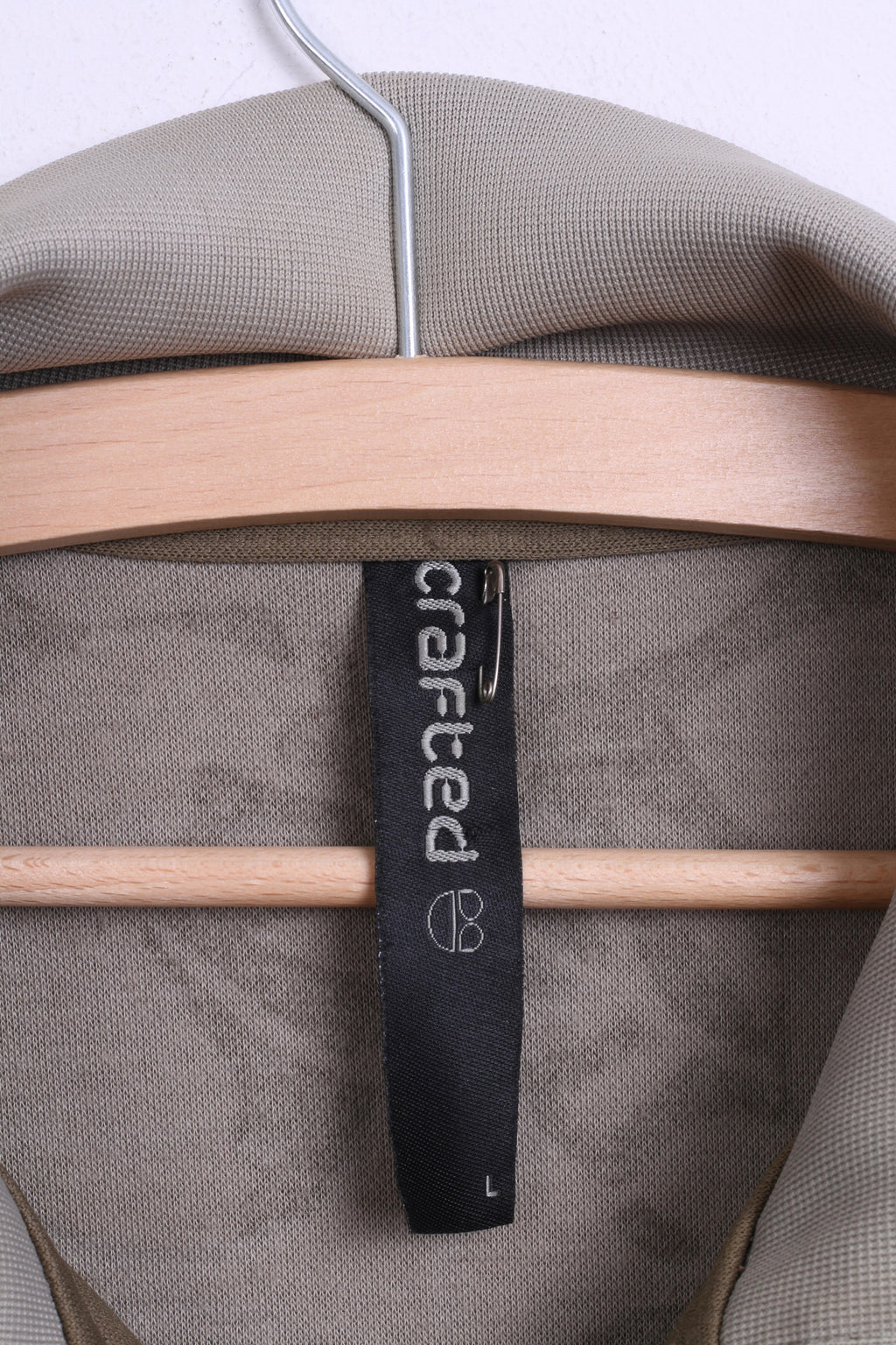 Crafted Mens L Sweatshirt Moro Khaki Jacket Tracksuit Top Sport - RetrospectClothes