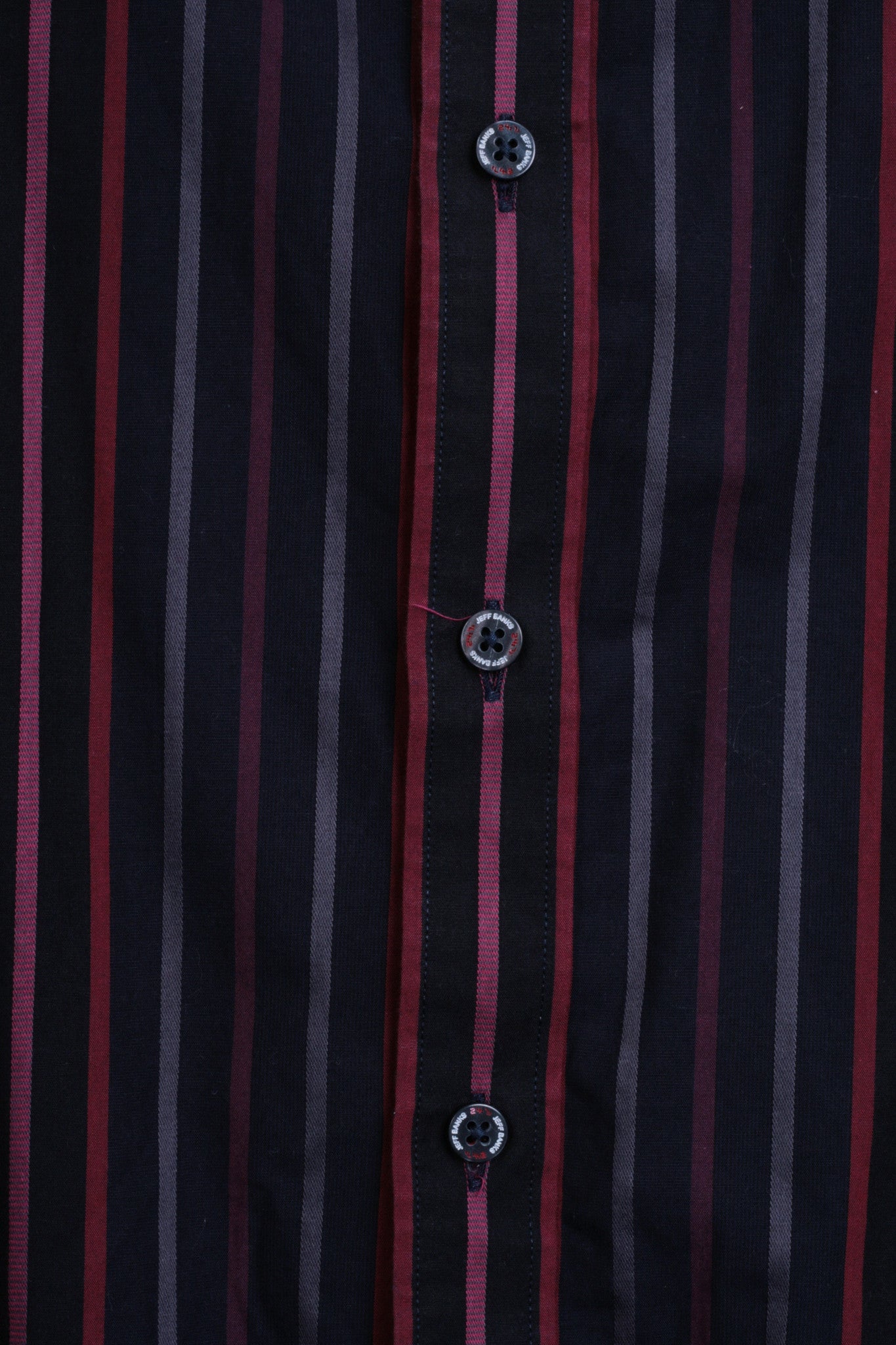 Jeff Banks Mens S Casual Shirt Striped Navy Cotton Classic Top - RetrospectClothes