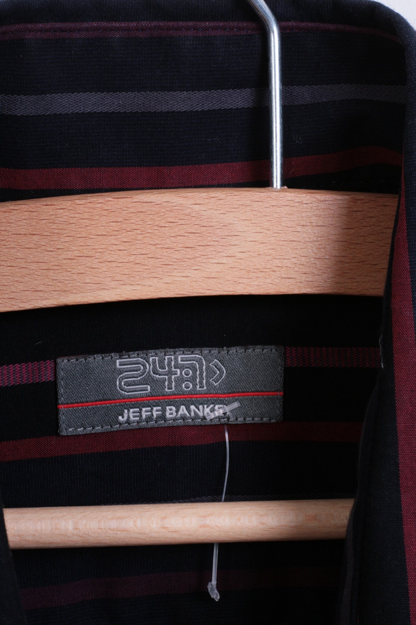 Jeff Banks Mens S Casual Shirt Striped Navy Cotton Classic Top - RetrospectClothes