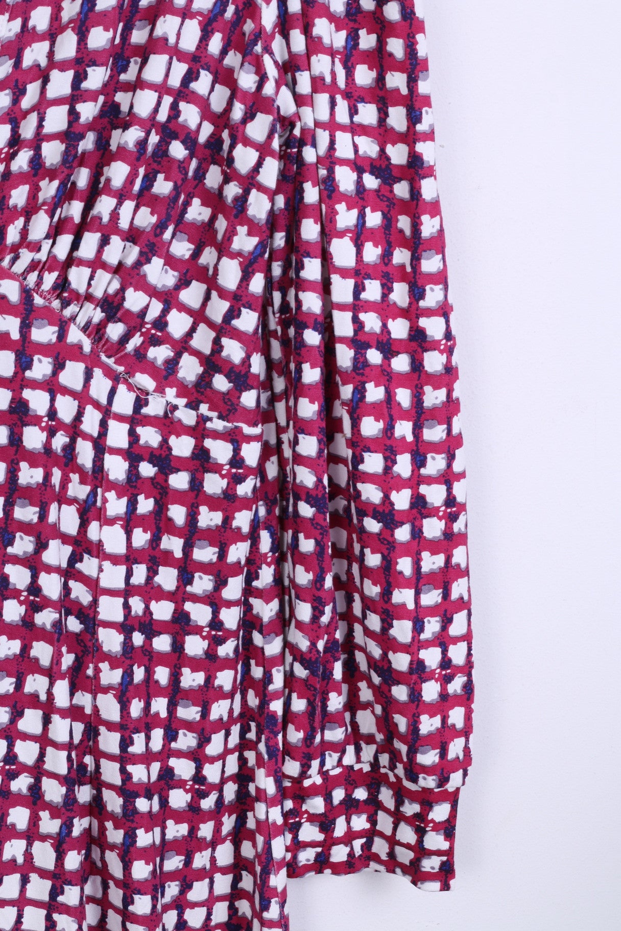 Aquamrina Femme L Robe Midi Col V Carrés Rose