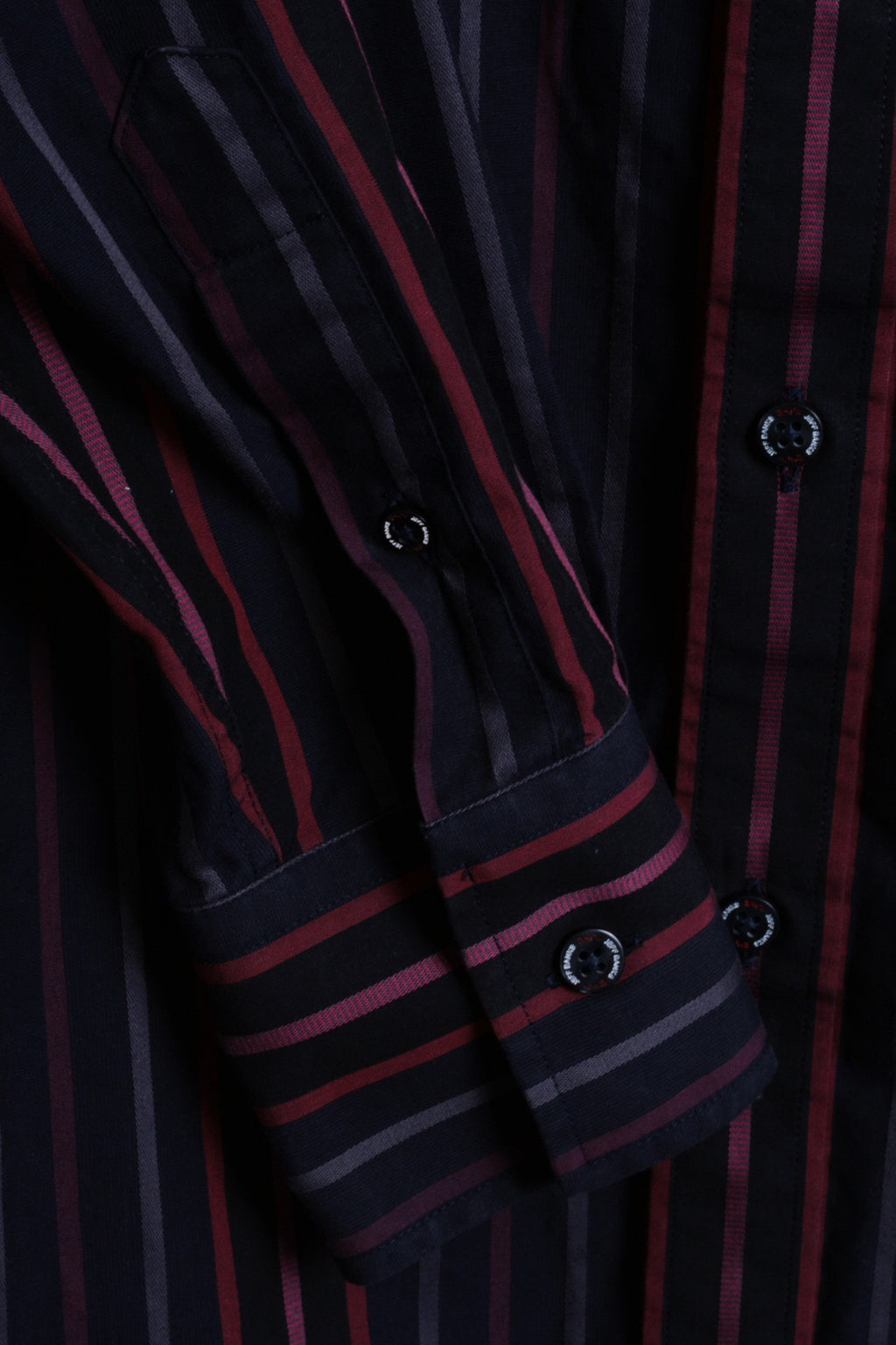 Jeff Banks Mens S Casual Shirt Striped Navy Cotton Classic Top - RetrospectClothes