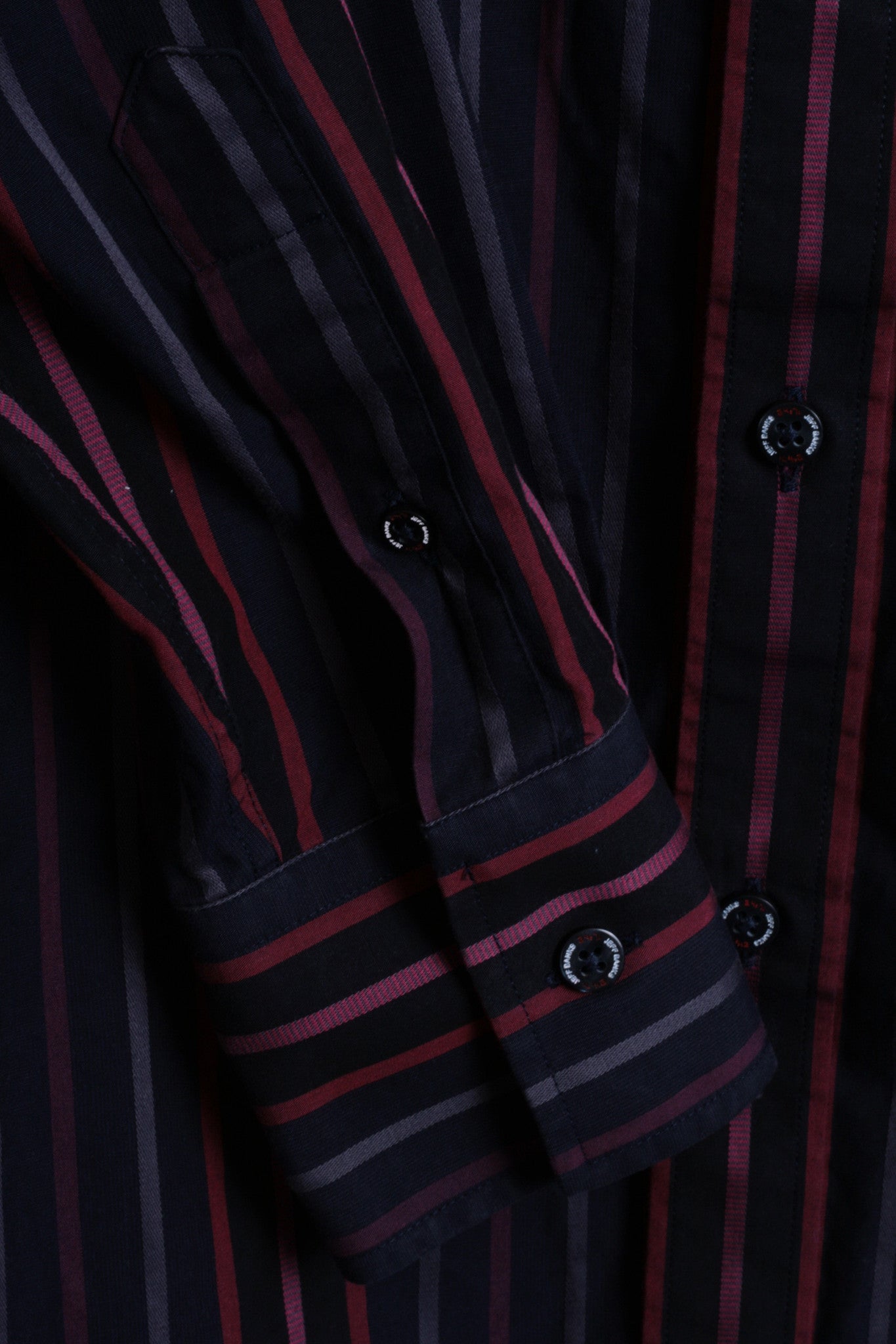 Jeff Banks Mens S Casual Shirt Striped Navy Cotton Classic Top - RetrospectClothes