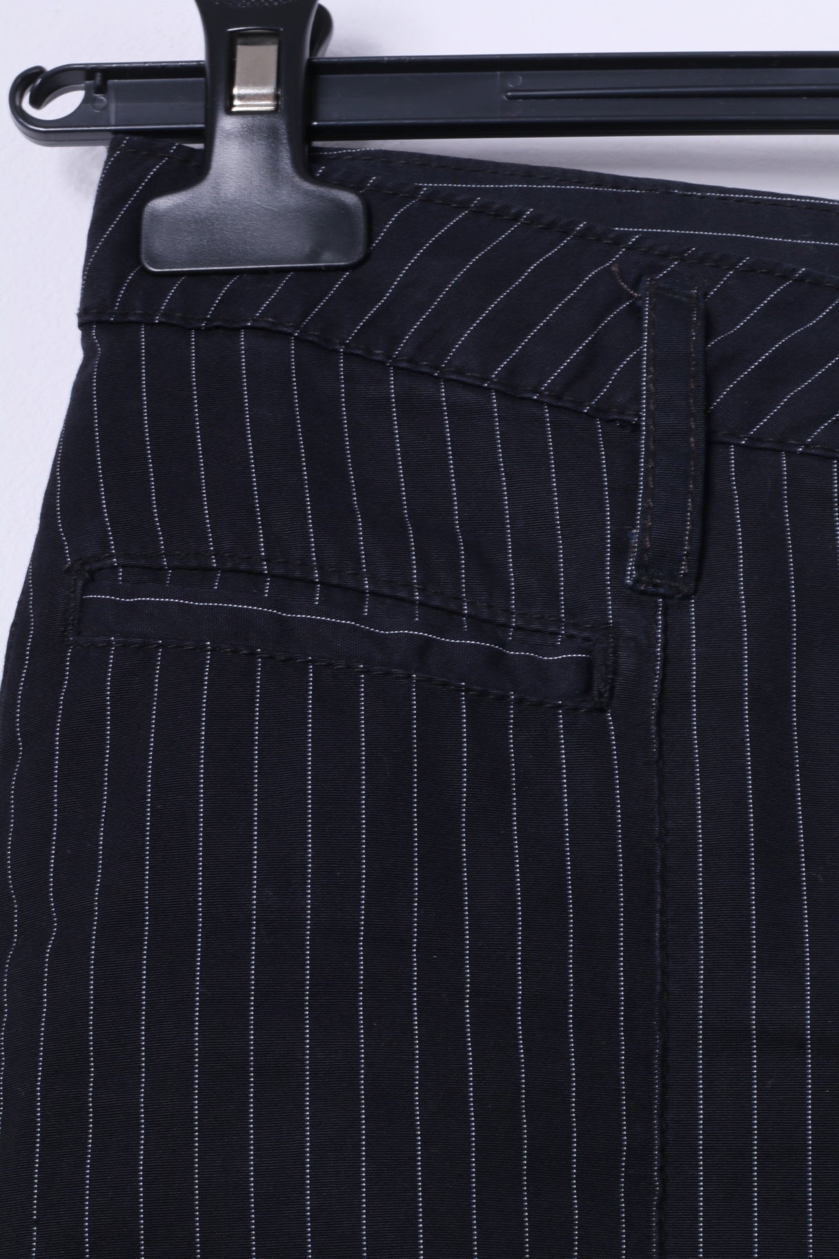 North Sails Pantalon 40 S pour femme Pantalon chino rayé en coton noir classique