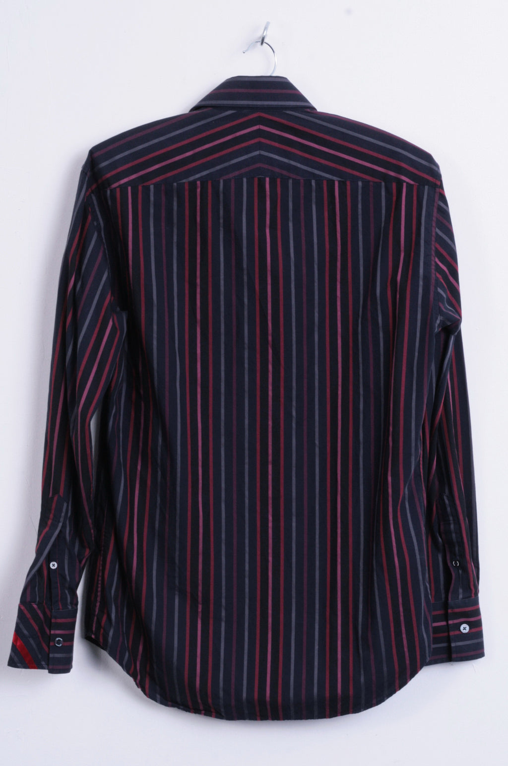 Jeff Banks Mens S Casual Shirt Striped Navy Cotton Classic Top - RetrospectClothes