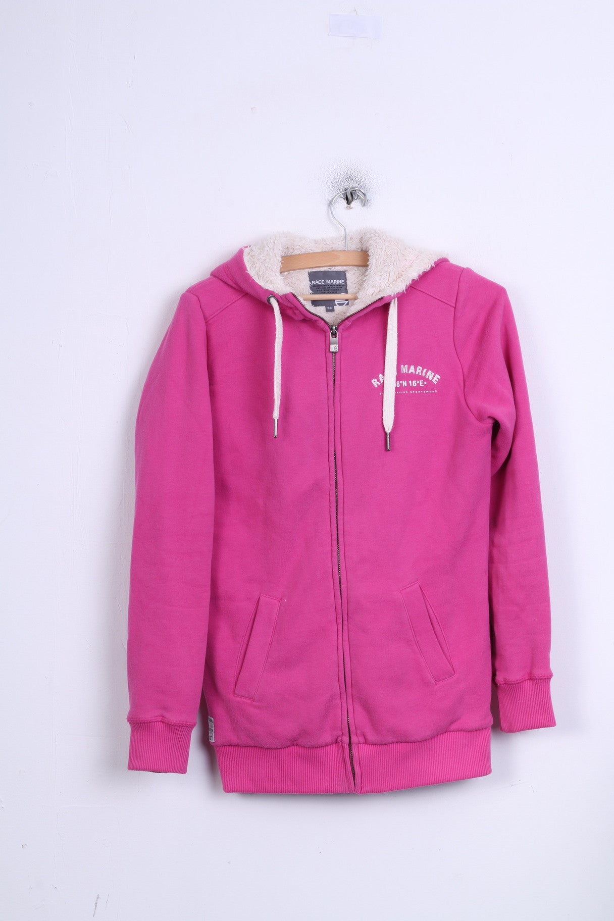RACE MARINE Womens 36 S Sweatshirt Jumper Pink Hood Padded