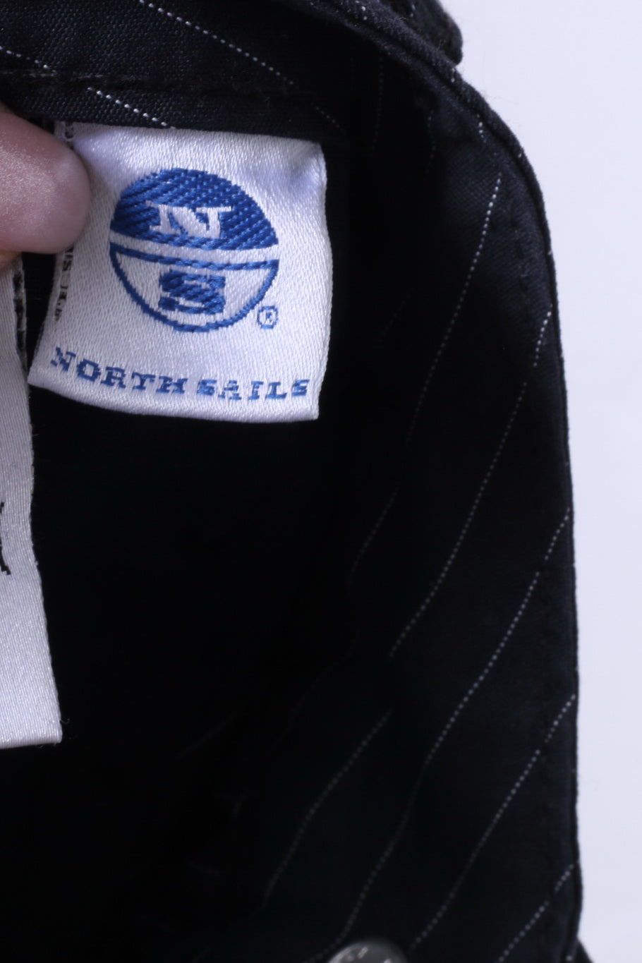 North Sails Pantalon 40 S pour femme Pantalon chino rayé en coton noir classique