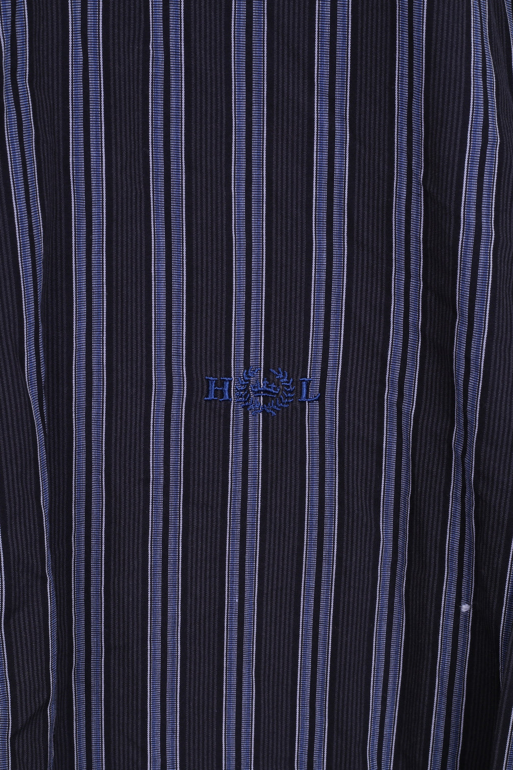 HENRI LLOYD Camicia casual da uomo XL a righe in cotone blu navy con bottoni dettagliati
