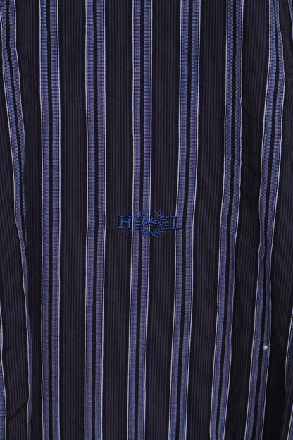 HENRI LLOYD Chemise décontractée XL pour homme à rayures en coton bleu marine boutons détaillés