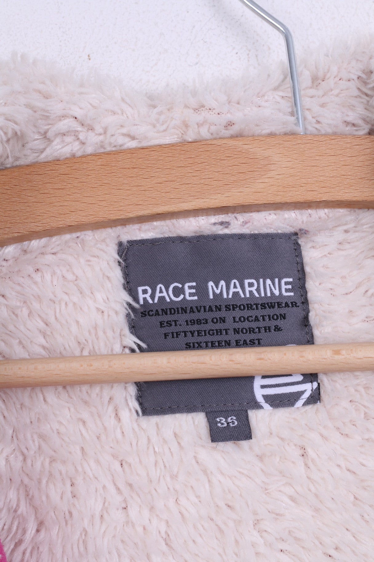 RACE MARINE Womens 36 S Sweatshirt Jumper Pink Hood Padded