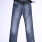 Armani Jeans Womens W27 L32 Trousers Navy Denim Cotton Straight Leg Pants