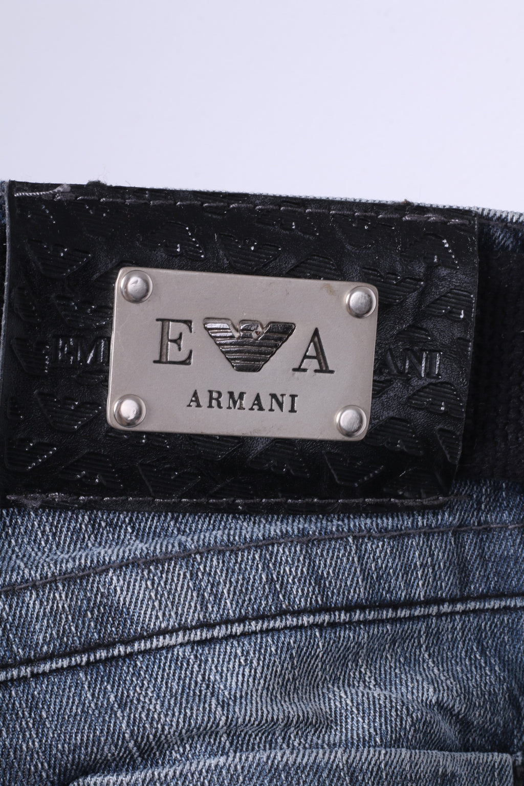 Armani Jeans Womens W27 L32 Trousers Navy Denim Cotton Straight Leg Pants