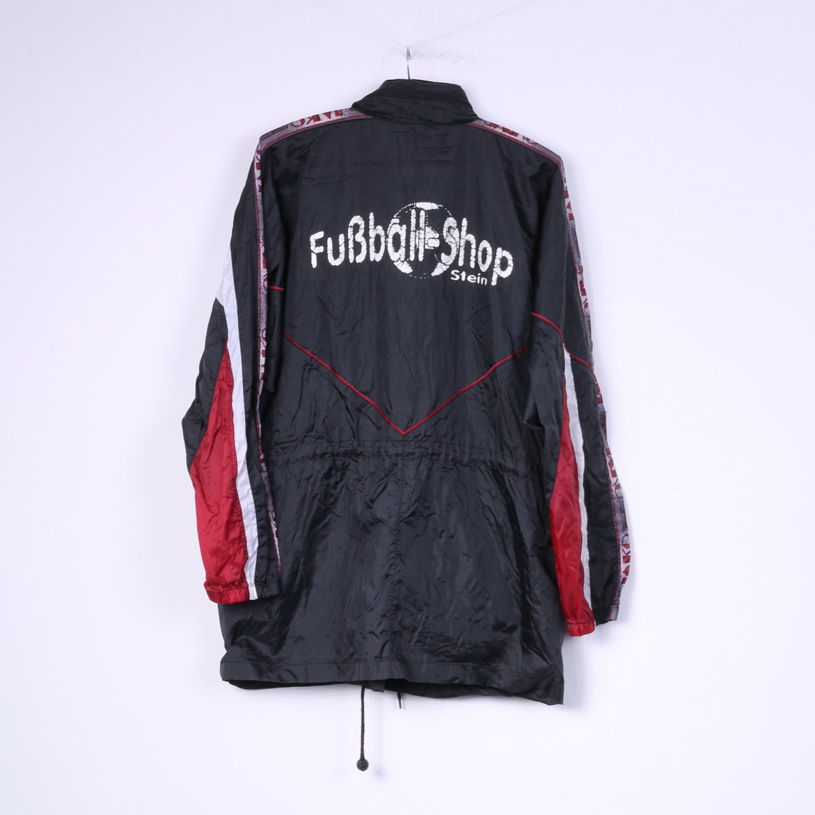 Giacca leggera da uomo Jako M nera con cerniera intera FuBall-Shop Cappuccio nascosto in nylon impermeabile 