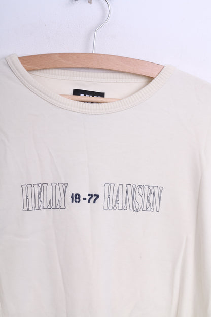 Felpa Helly Hansen da uomo XL in maglione girocollo in cotone beige