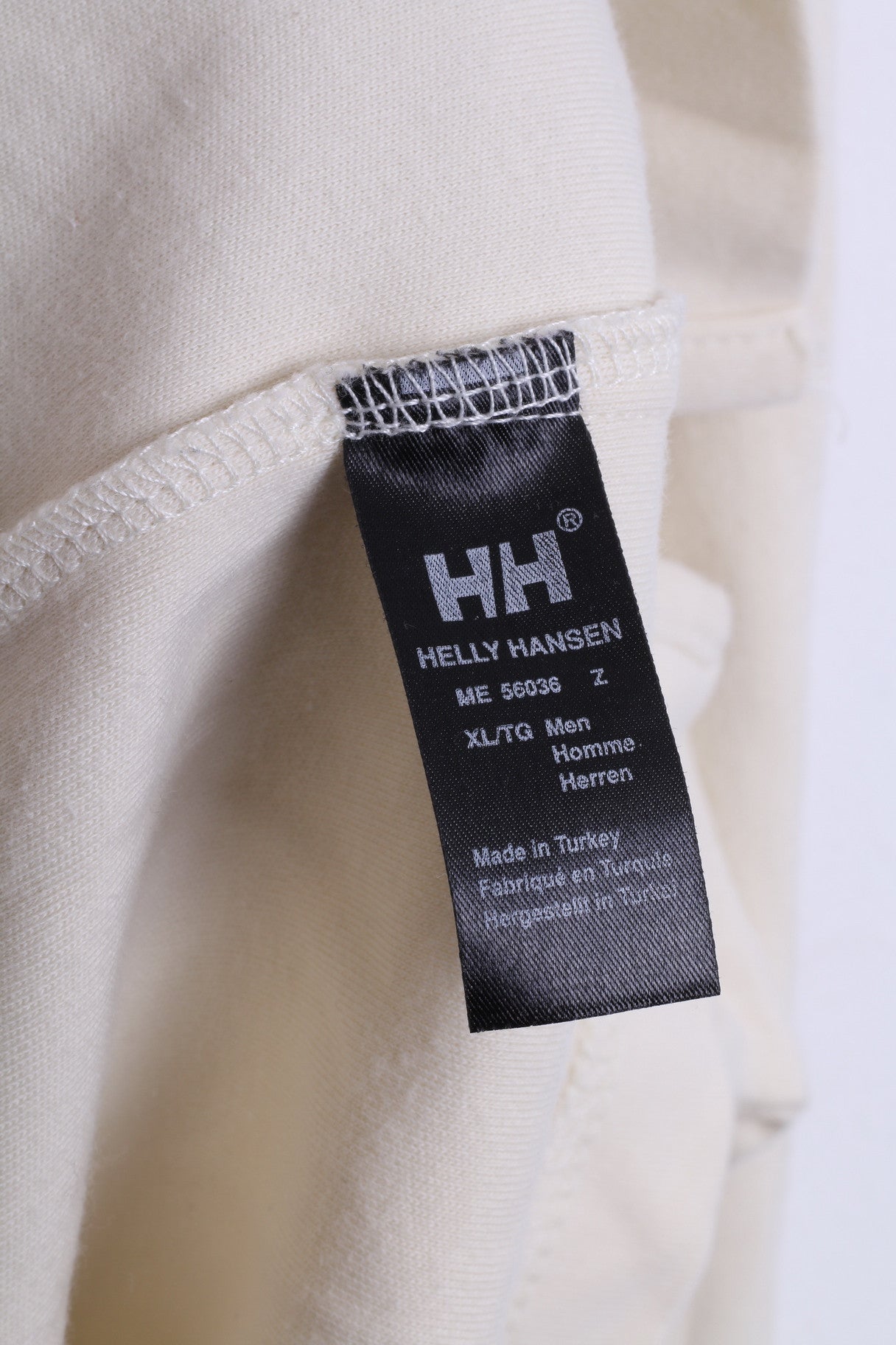 Helly Hansen Mens XL Jumper Sweatshirt Beige Cotton Crew Neck